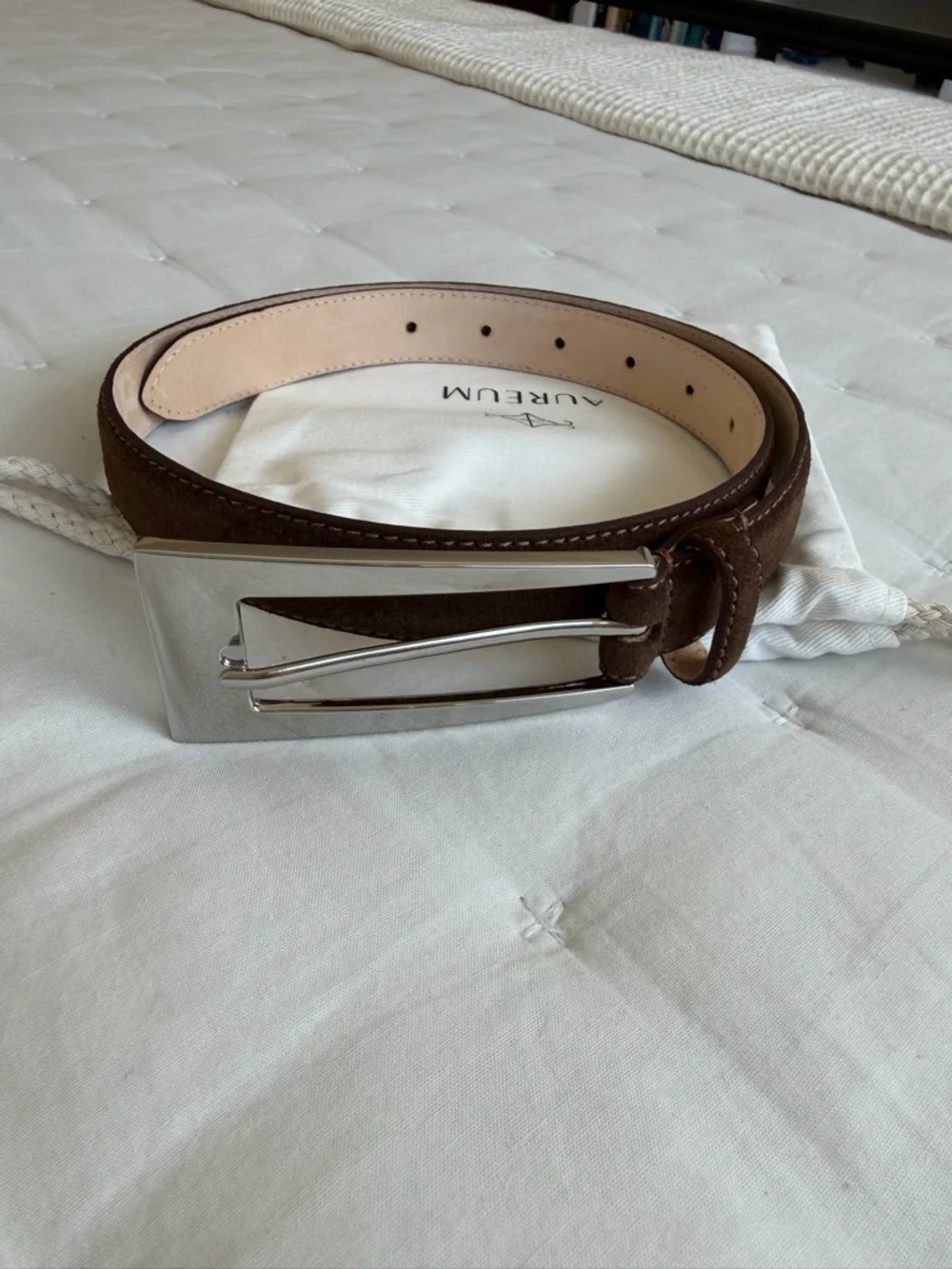 Aureum NWOT XXS No. 10 Belt Chocolate Brown Suede & Silver Buckle
